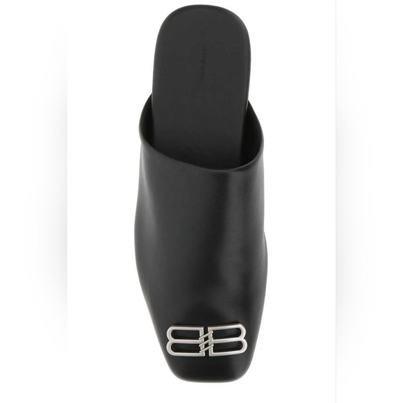 Ship same day 💯New Authentic  Black/ Silver BALENCIAGA Cosy BB Mule - Picture 7 of 15